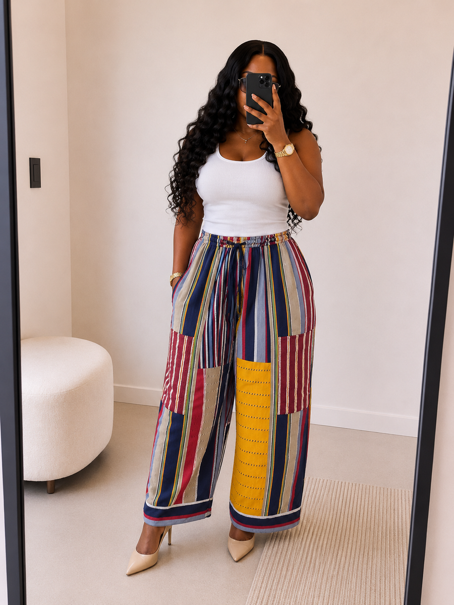 Patchwork Aso-Oke Trousers