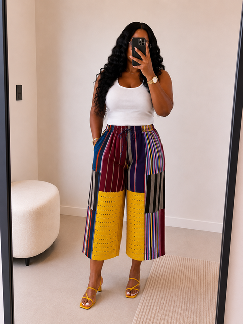 Patchwork Aso-Oke Trousers