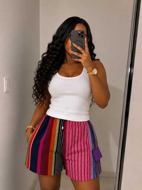 Aso-Oke Patchwork Shorts