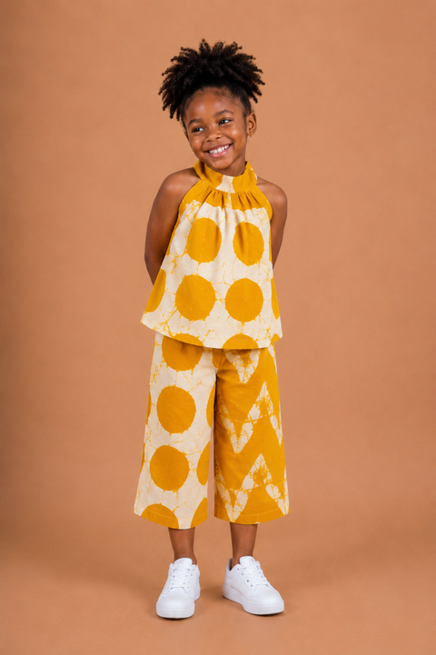 Little Sunshine Set – Girls Adire Culotte Set