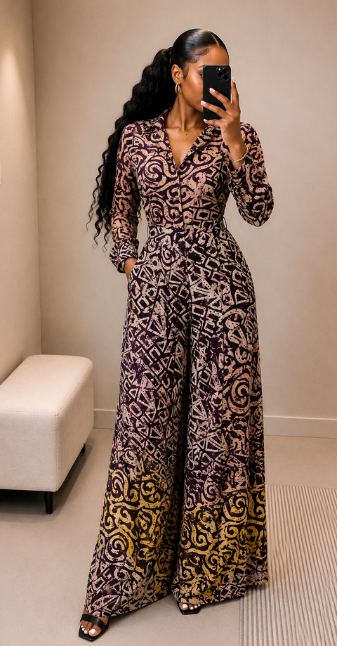 Temitope Adire Flared Trouser Set