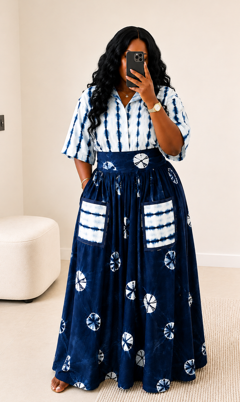 Amal Adire Skirt Set