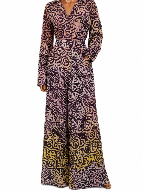 Temitope Pant Set (Flared) - Deep Plum