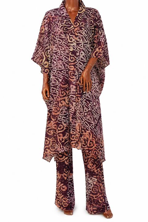 Dara 2 piece Kimono Set - Purple