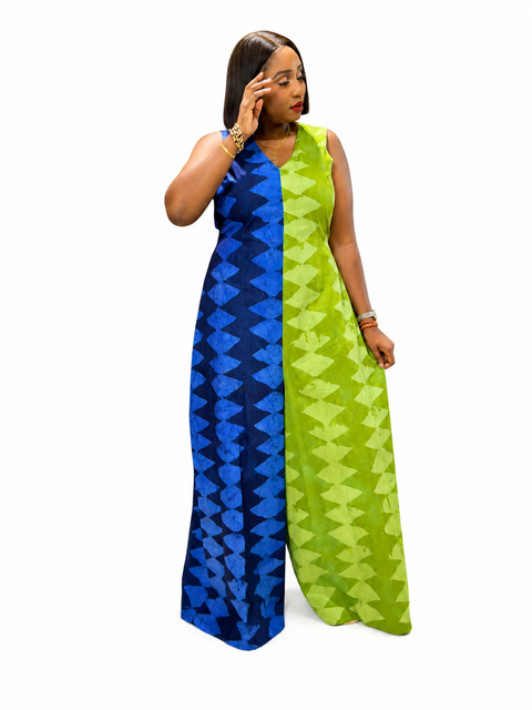 Adire Color Block Jumpsuit