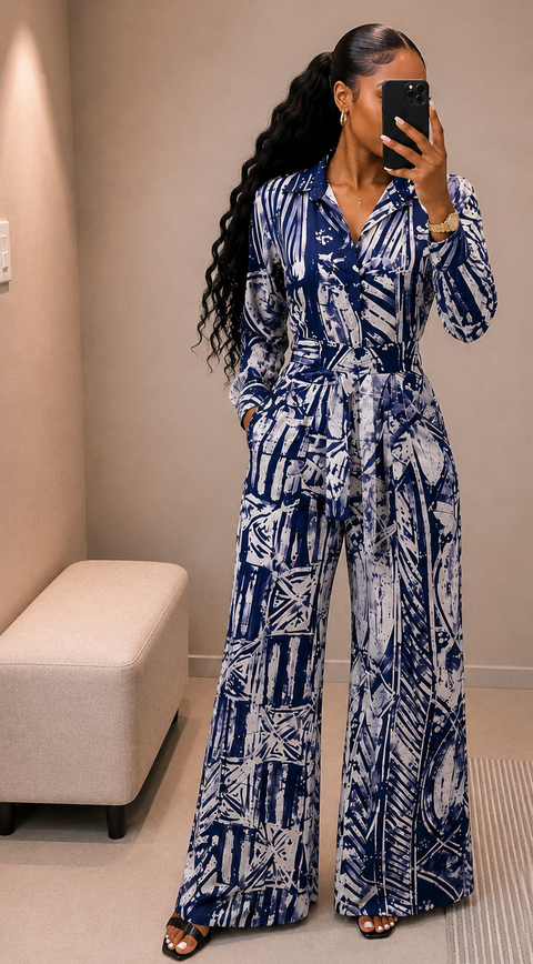 Temitope Adire Flared Trouser Set