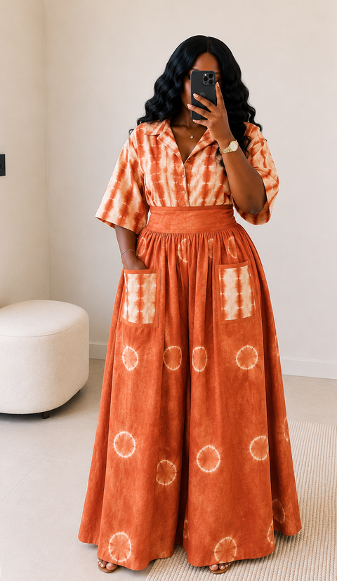 Amal Adire Skirt Set