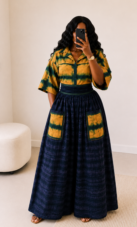 Amal Adire Skirt Set