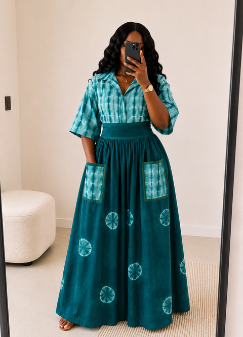 Amal Adire Skirt Set
