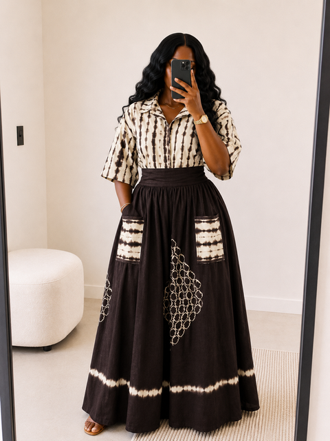 Amal Adire Skirt Set