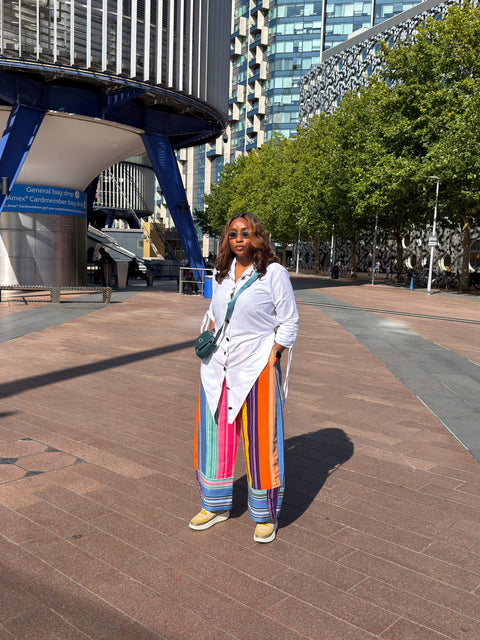 Rainbow Aso-oke Barrel Pants