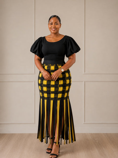 Aso-oke woven skirt