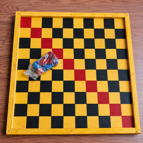 Wooden draught board